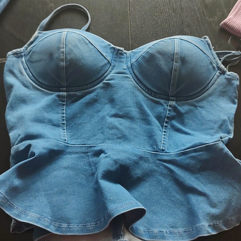 Denim doll top